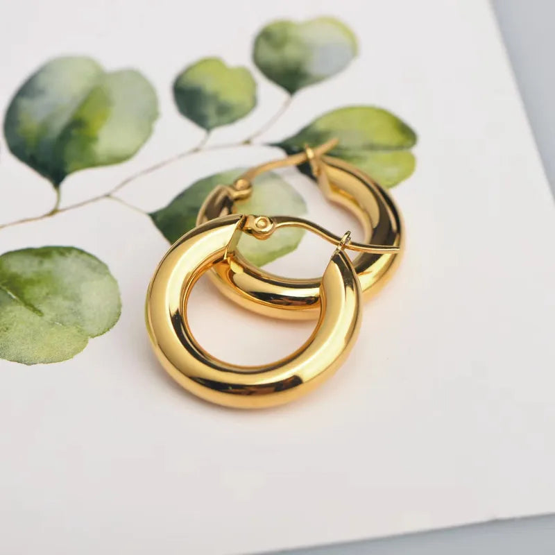 18K Gold Plated Hoop Earrings