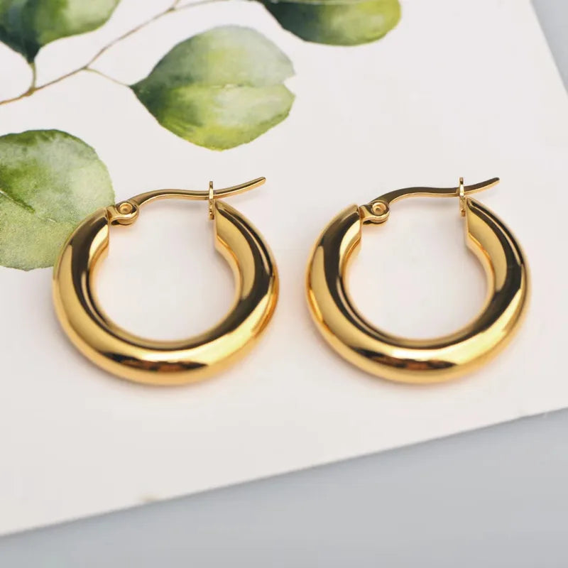 18K Gold Plated Hoop Earrings