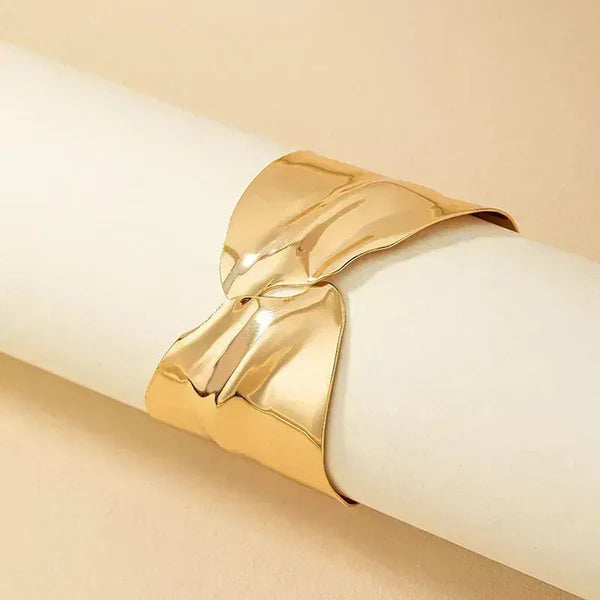 18k Gold-Plated Bangle-Style Cuff Bracelet For Women And Girls