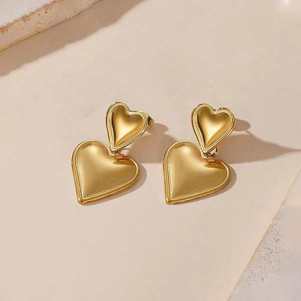 18kGold Plated Anti Tarnish Heart Themed Earrings