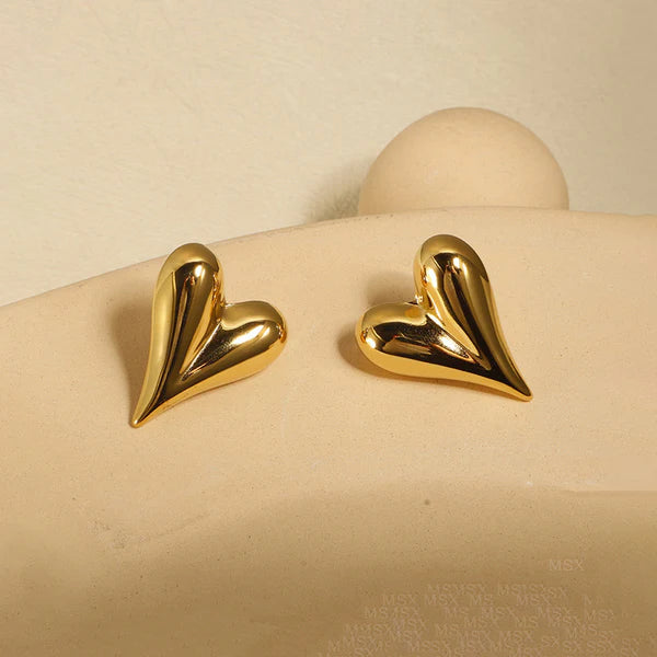 18k Gold Plated Anti Tarnish Heart Themed Earrings