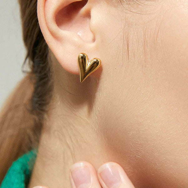 18k Gold Plated Anti Tarnish Heart Themed Earrings
