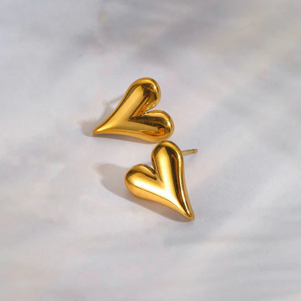 18k Gold Plated Anti Tarnish Heart Themed Earrings