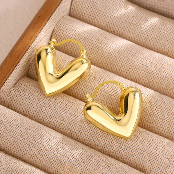 18k Gold Plated Anti Tarnish Heart Themed Earrings