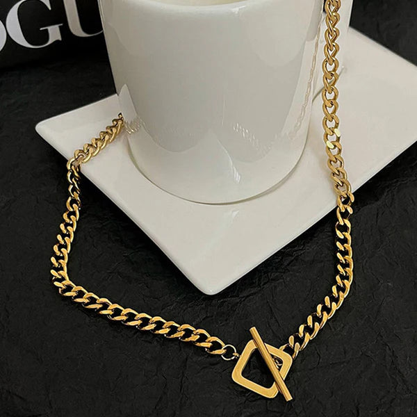 18k Gold Plated Geometric Necklace For Women