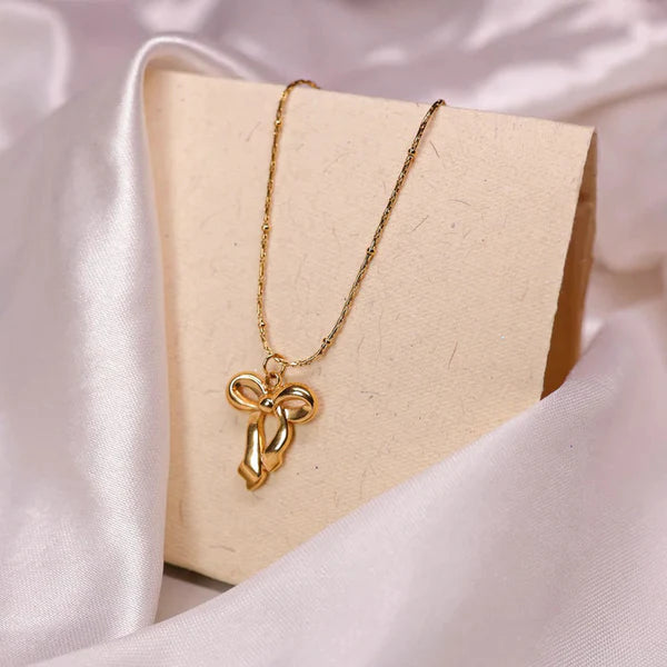 18k Gold-Plated Anti Tarnish Infinity Bow Pendant