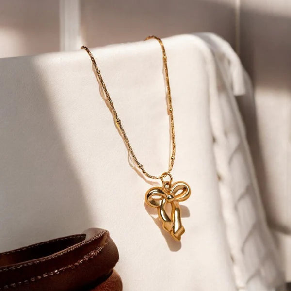 18k Gold-Plated Anti Tarnish Infinity Bow Pendant