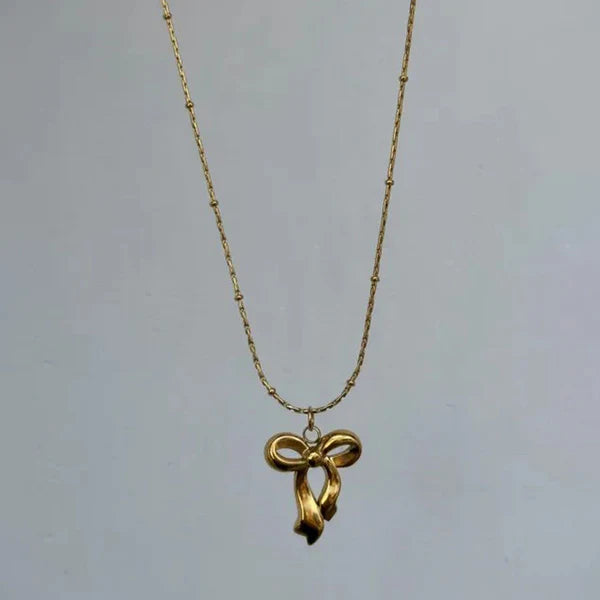 18k Gold-Plated Anti Tarnish Infinity Bow Pendant