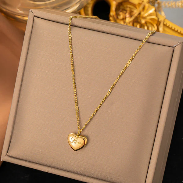 18k gold plated heart pendant necklace
