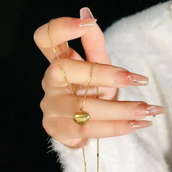 18k gold plated heart pendant necklace