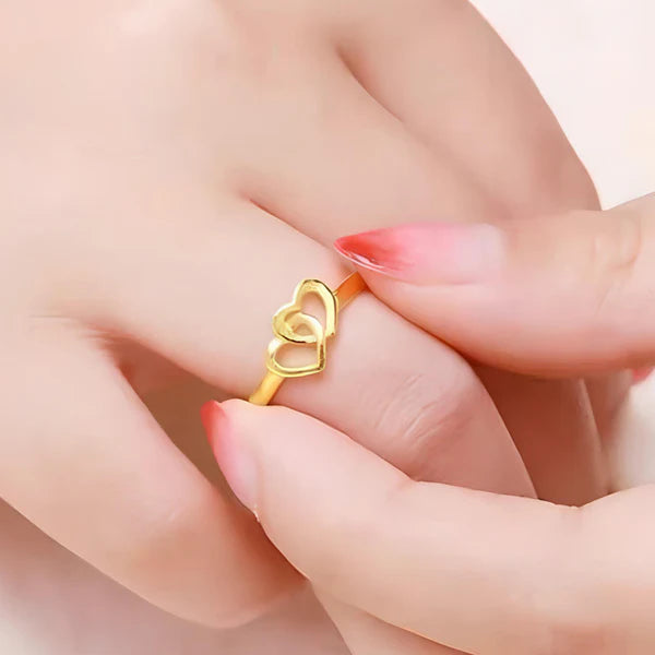 18k Gold Plated Stainless Steel Contemporary Adjustable Finger Ring
