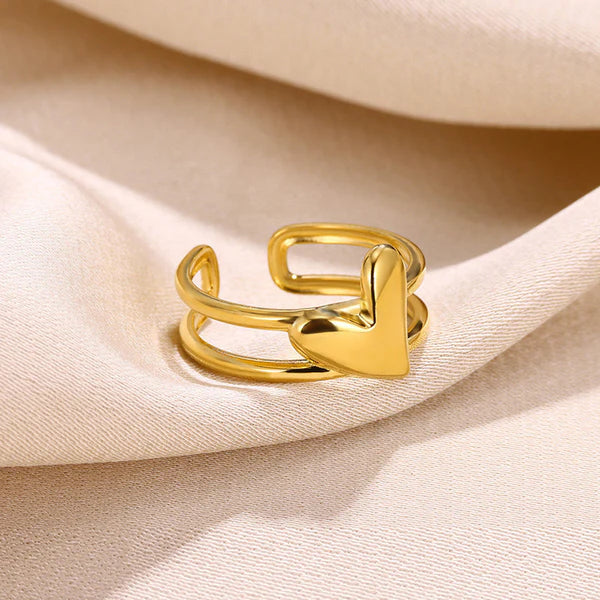 18k gold plated stainless steel adjustable ring