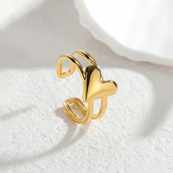 18k gold plated stainless steel adjustable ring