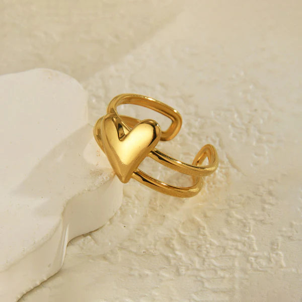 18k gold plated stainless steel adjustable ring