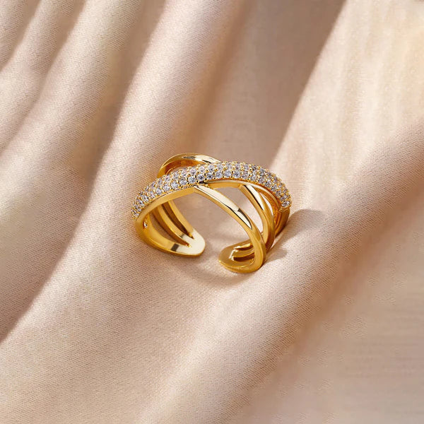 18k Gold Plated Shaped Adjustable Finger Ring