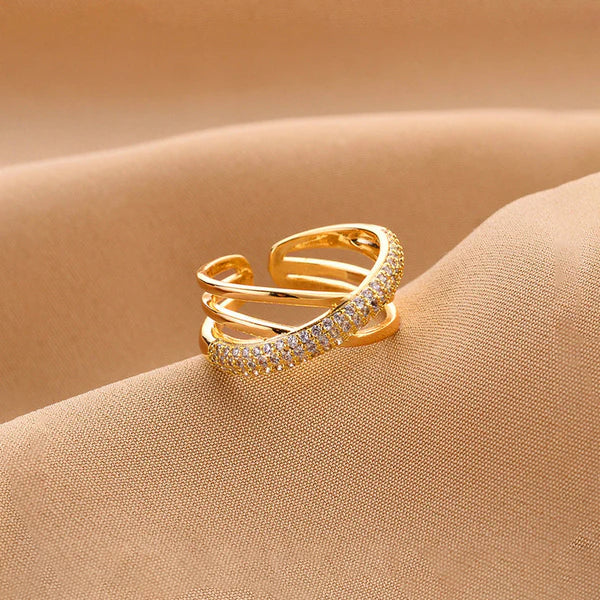 18k Gold Plated Shaped Adjustable Finger Ring