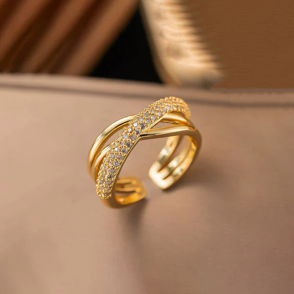 18k Gold Plated Shaped Adjustable Finger Ring