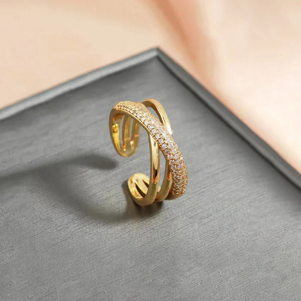 18k Gold Plated Shaped Adjustable Finger Ring