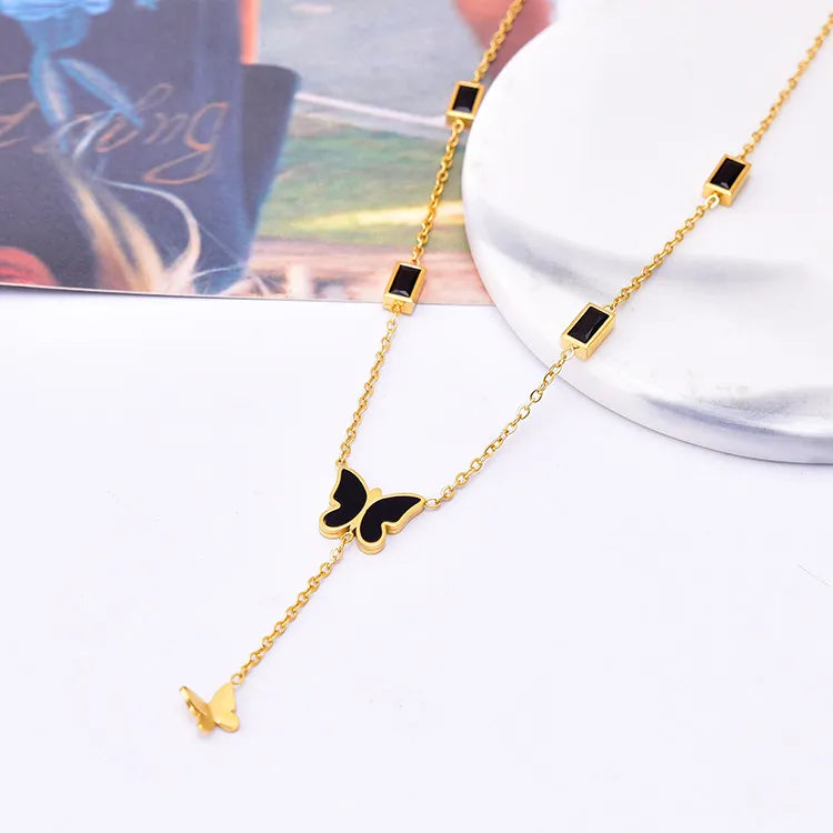 18K Gold Plated clasic style waterproof necklace