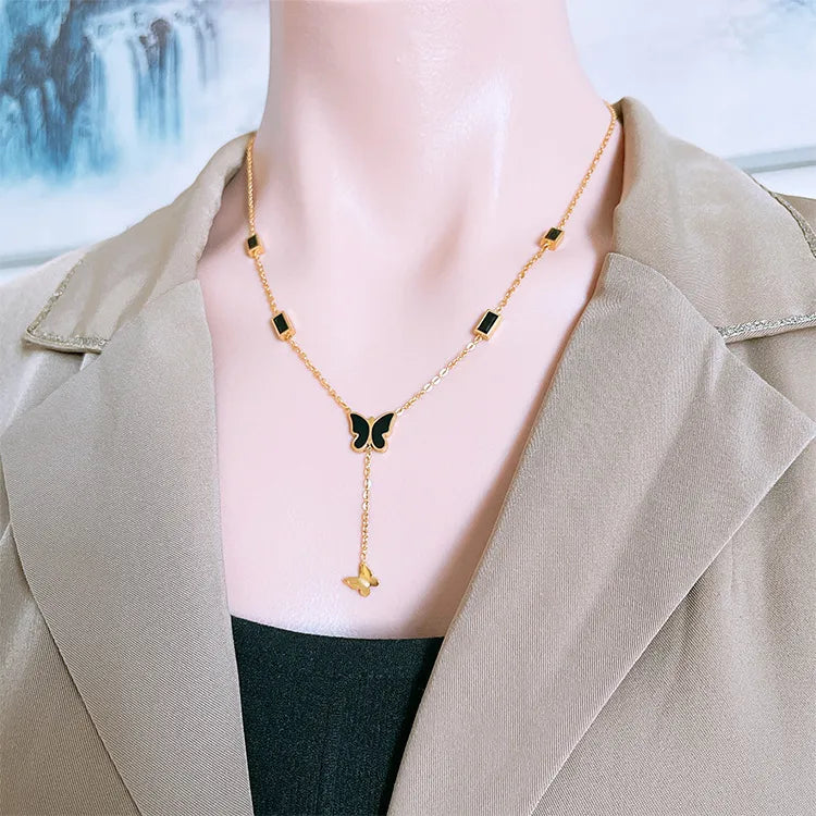 18K Gold Plated clasic style waterproof necklace
