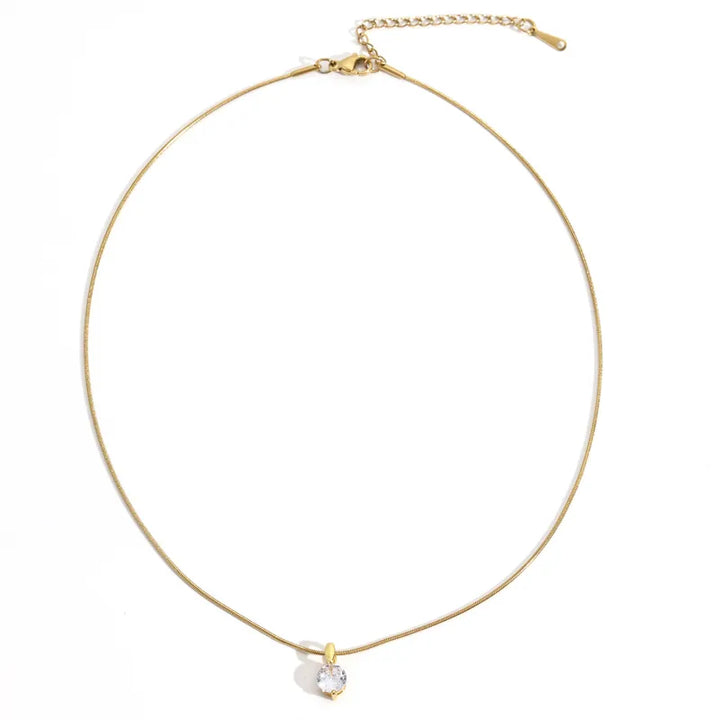 18K Gold Plated Plating Inlay Pendant Necklace