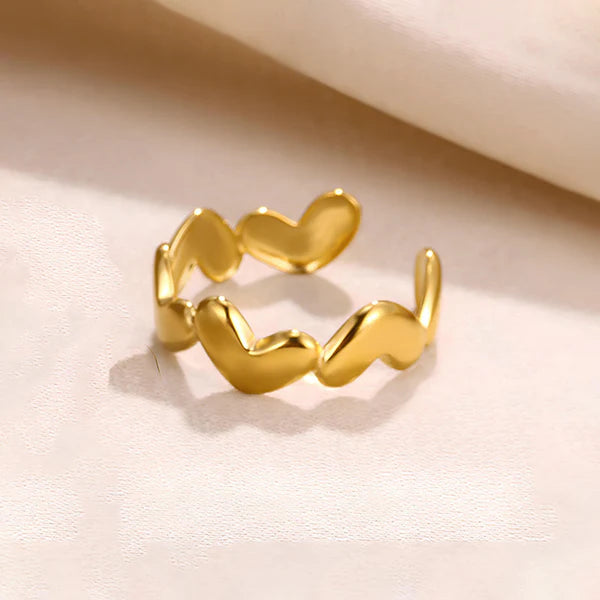 18 k gold plated little hearts Adjustable Finger Ring