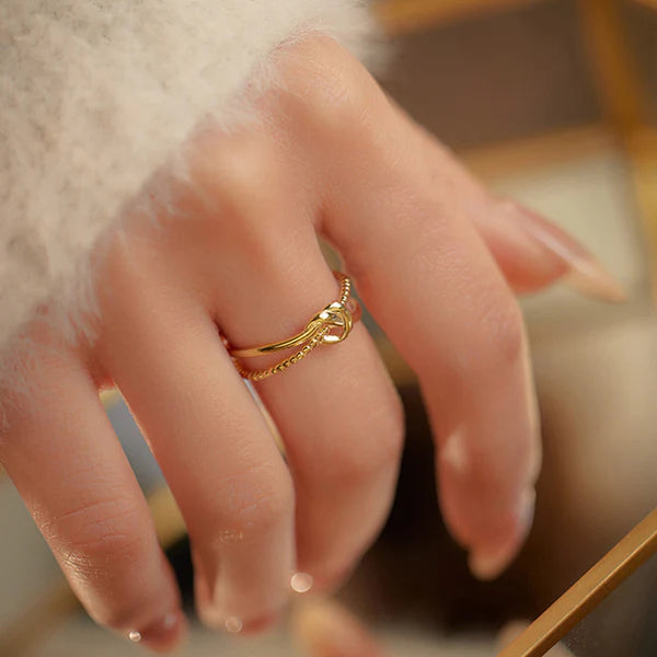 18 k gold plated Adjustable Finger Ring