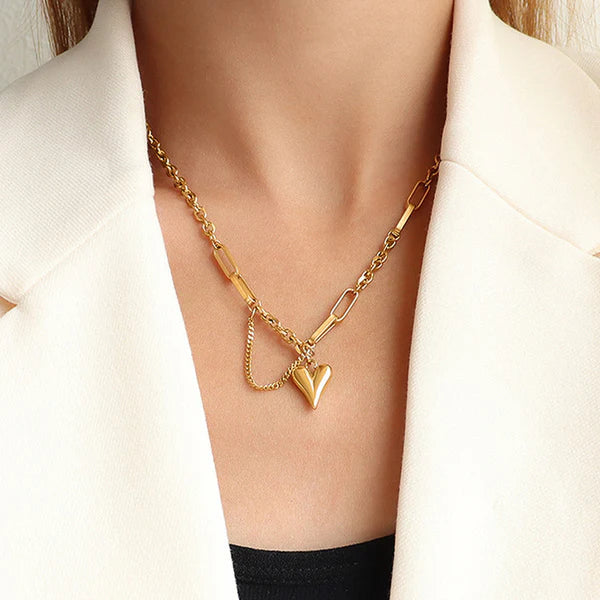 Heart Themed Rope Chain Necklace
