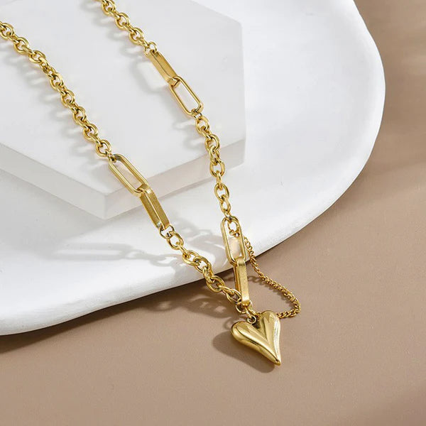 Heart Themed Rope Chain Necklace