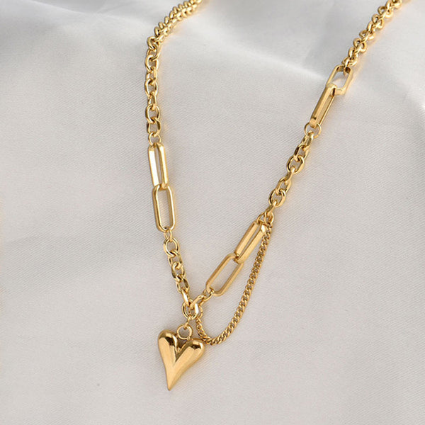 Heart Themed Rope Chain Necklace