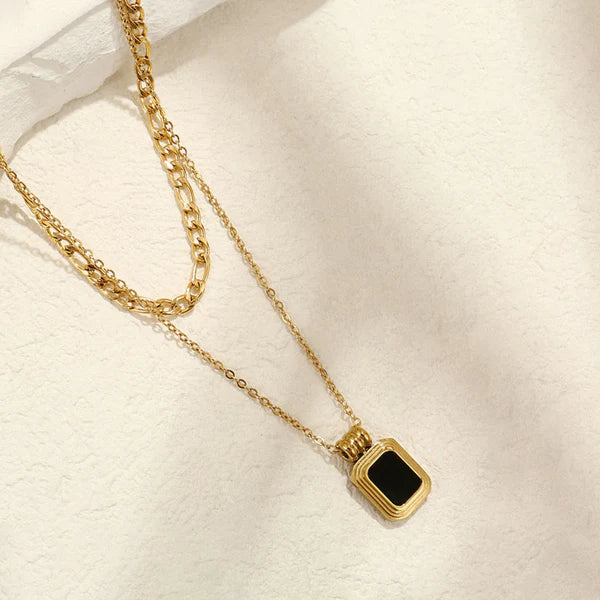 18k gold plated Geometric Layered Necklace