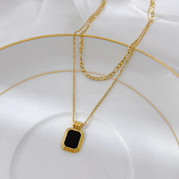 18k gold plated Geometric Layered Necklace