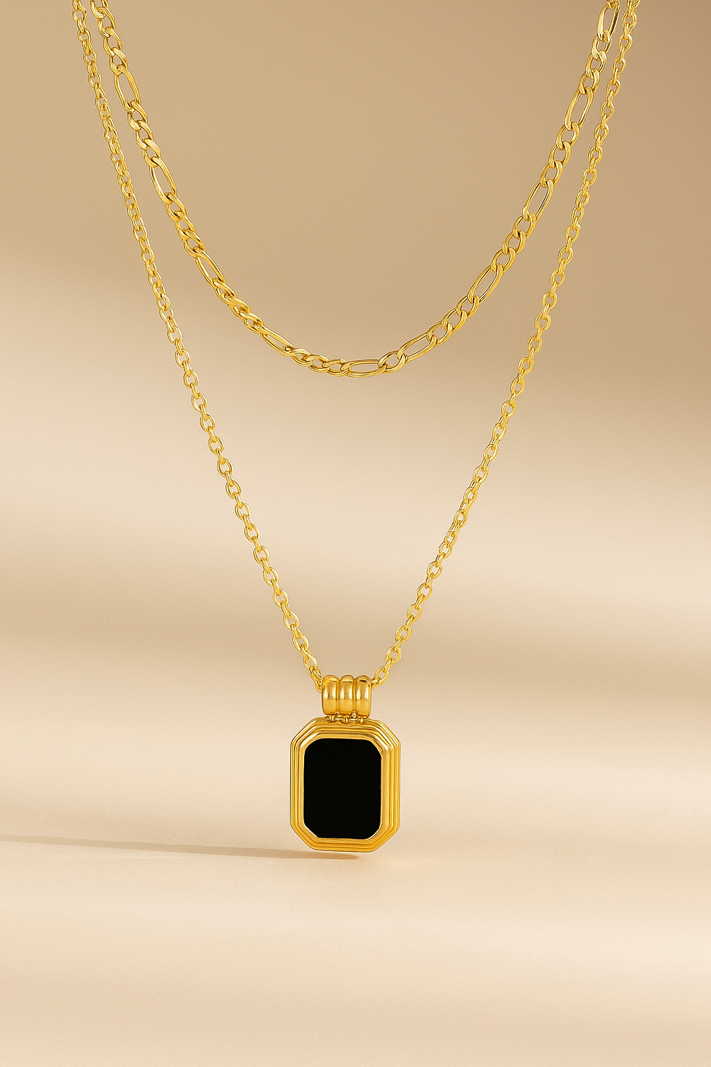 18k gold plated Geometric Layered Necklace