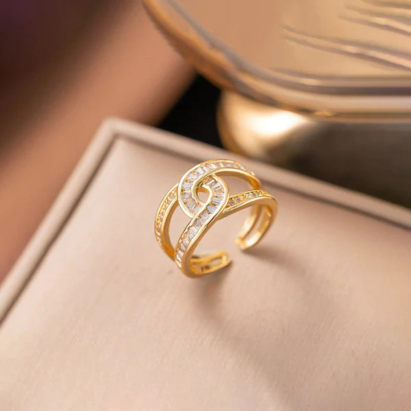 18 k gold plated Adjustable Finger Ring