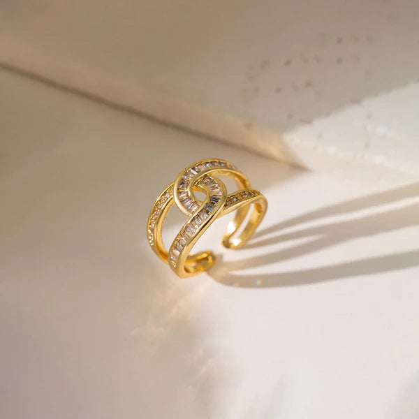 18 k gold plated Adjustable Finger Ring