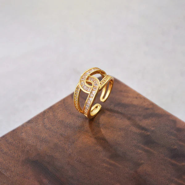 18 k gold plated Adjustable Finger Ring