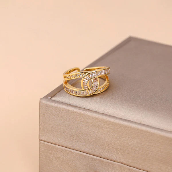 18 k gold plated Adjustable Finger Ring
