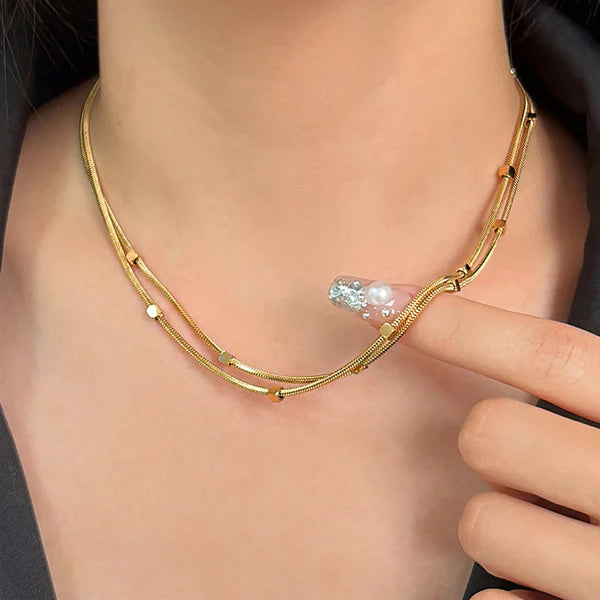 18k Gold plated-Toned Geometric Necklace&nbsp;